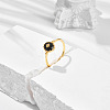 925 Sterling Silver & Clear Cubic Zirconia & Natural Agate Finger Rings FS-WG1BD13-04-2