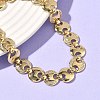 Clear Cubic Zirconia Flat Round Link Chains Bracelet BJEW-G773-06G-3