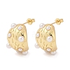 Oval Brass Stud Earrings KK-U058-65G-4