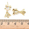 Brass Micro Pave Cubic Zirconia Fish Dangle Stud Earrings EJEW-K320-01G-23-2