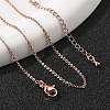 Brass Cable Chain Necklaces X-MAK-P011-01RG-3