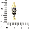 Brass Enamel Fish Connector Charms KK-H527-11G-02-3