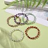 Round Natural Malaysia Jade Bead Stretch Bracelets BJEW-JB09128-2