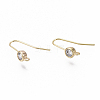 Brass Micro Cubic Zirconia Earring Hooks X-KK-N231-05-NF-2