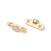 Rack Plating Brass Pave Clear Cubic Zirconia Connector Charms LS-KK-G433-04LG-1