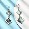Brass Natural Abalone Shell Dangle Earrings EJEW-F388-01E-P-3