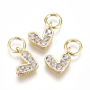 Brass Micro Pave Cubic Zirconia Charms LS-ZIRC-F111-08G-03-1