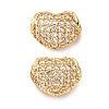 Brass Micro Pave Cubic Zirconia Beads KK-F895-05G-1