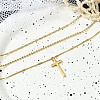 Cross 304 Stainless Steel Pendant Necklaces for Women NJEW-G157-07G-3