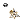 G23 Titanium with Clear Cubic Zirconia Threadless Labrets WG8E19F-12-1