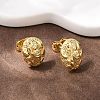 Brass Oval with Human Stud Earrings EJEW-F400-24A-G-3