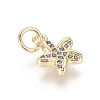 Brass Micro Pave Cubic Zirconia Charms ZIRC-F112-02G-3