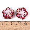 Flower Shape Polymer Clay Rhinestone Beads CLAY-U023-01A-3