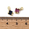Brass Micro Pave Cubic Zirconia Charms KK-F929-02G-3