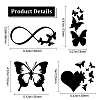 Gorgecraft  8 Sheets 4 Style Infinity Heart & Butterfly Laser Style Plastic Adhesive Car Stickers STIC-GF0001-05A-2
