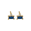 Geometric S925 Silver Zircon Rectangle Stud Earrings SC5320-4-1