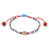 Glass Seed Beaded Braided Beads Bracelets for Women BJEW-MZ00122-03-2