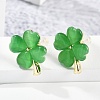 Alloy Cat Eye Stud Earrings EJEW-M092-02G-02-1