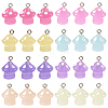 28pcs 7 colors Luminous Opaque Resin Pendants RESI-TA0002-12-2