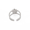 201 Stainless Steel Open Cuff Finger Ring Enamel Settings LS-STAS-S119-159B-P-2