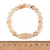 Natural Mixed Stone Round and Oval Beaded Stretch Bracelets BJEW-JB14485-6