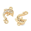 SHEGRACE Brass Micro Pave Clear Cubic Zirconia Dolphin Links Connector Charms XGRQ3K383-568G-2