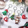 10Pcs 10 Styles Christmas Themed PVC Plastic Keychain KEYC-JKC00869-2