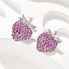 Brass Micro Pave Cubic Zirconia Stud Earrings EJEW-Q015-13P-01-4
