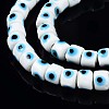 Handmade Evil Eye Lampwork Beads Strands LAMP-WH0006-05J-3