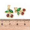 Brass Micro Pave Cubic Zirconia Charms KK-K408-53G-01-3