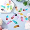 20Pcs 10 Colors Two Tone Frosted Acrylic Pendants FACR-TA0001-07-5