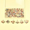 30Pcs 6 Styles Iron & Glass Pendants IFIN-FS0001-52-8