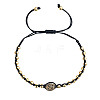 Brass Round Beads Braided Bead Bracelets DX6223-2-1