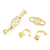 Brass Micro Pave Clear Cubic Zirconia Fold Over Clasps KK-N231-355LG-3
