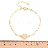 Brass Pave Cubic Zirconia Flower Link Bracelets for Women KK-CBA68DA-07B-G-5