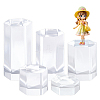 5Pcs 5 Styles Acrylic Hexagon Display Stands OACR-BC0001-22-1