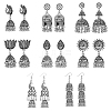 FIBLOOM 8 Pairs 8 Style Alloy Bell Chandelier Earrings Set EJEW-FI0002-93-9