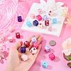 24Pcs 8 Styles Opaque Printed Acrylic Beads MACR-TA0002-75-6