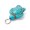 Dyed Synthetic Turquoise Pendants PALLOY-JF02924-01-5