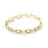 Clear Cubic Zirconia Oval Link Chains Hinged Bangle BJEW-J165-12G-2