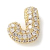 Brass Micro Pave Cubic Zirconia Beads KK-P290-61G-J-1