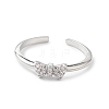 Clear Cubic Zirconia Butterfly Open Cuff Ring RJEW-C056-09P-2