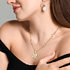 8Pcs Brass Micro Pave Clear Cubic Zirconia & Cat Eye Pendants KK-BC0015-63A-5