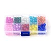 Spray Painted Transparent Crackle Glass Beads Strands CCG-X0002-B-2