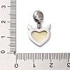 304 Stainless Steel Pave White Shell European Dangle Charms STAS-G308-32P-01-3