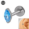 G23 Titanium Cubic Zirconia Horse Eye 17 Gauge Threadless Labrets for Women Men WG9E7C9-22-1