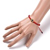 Hamsa Hand /Hand of Miriam with Evil Eye Braided Bead Bracelet BJEW-JB07103-02-3