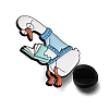 Reading Duck Enamel Pins JEWB-E797-01A-EB-3
