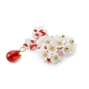 Glass Seed Beaded Butterfly with Flower Pendants PALLOY-MZ00514-02-3