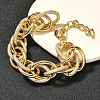 Punk & Hiphop Style Alloy Rolo Chains Link Bracelets for Women Men BJEW-K270-01G-2